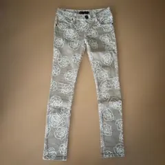 CECILMcBEE バラ柄スキニージーンズ(ベージュ)