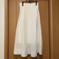 グローブ　レース柄ジャカードプリーツ風ニットスカート