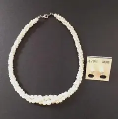 ホワイトパール ネックレス イヤリング セット