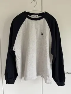 U.S. POLO ASSN. 長袖Tシャツ グレー/ネイビー