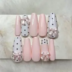 ネイル チップ ドット フレンチガーリー 量産型 ワンホン 現品