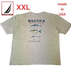 ノーティカ　USA製　ポケットTシャツ　バックプリント XXL