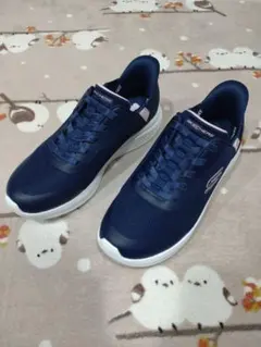 【42】Skechers ネイビー ワイドフィット スニーカー