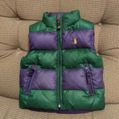 ポロ　ダウンベスト　リバーシブル（緑・紫）