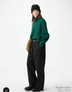 新品タグ付き　GU チノバレルレッグタックパンツ 3L　ダークブラウン