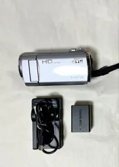 JVC Everio HD 캠코더 실버 배터리 충전기 포함
