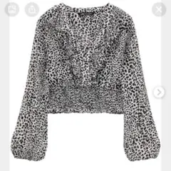 ZARA フリルブラウス　レオパード柄　サイズM 　試着のみ