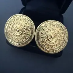 美品 Yves Saint Laurent イヤリング サークル ロゴ ゴールドのサムネイル
