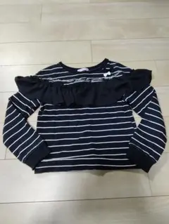 ストライプフリルトレーナー