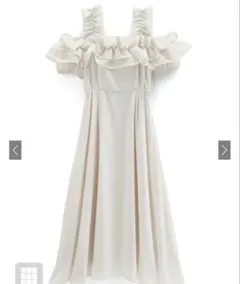 フリルオフショルダーフレアロングワンピース[ru1164]