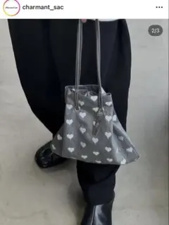 Charmantsac ハート エンブロイダリー巾着バッグ　限定完売品