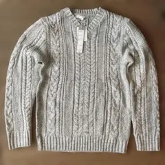 【未使用】imp グレー ケーブルニットセーター