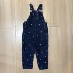 ZARA 花柄刺繍入りデニムオーバーオール 116cm