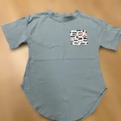 水色 車柄ポケット Tシャツ 120のサムネイル