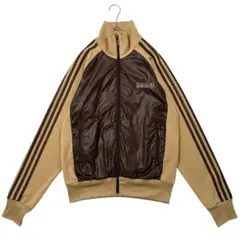 7674_4 adidas トラックトップ ナイロン切替 ベージュ/ブラウン M