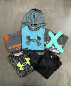 アンダーアーマー　YLG Tシャツ　アンダーシャツ　クロプド　パーカー　ロングT