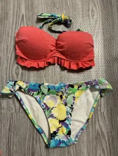 バンドゥビキニ　紐取り外し可能　派手ピンク