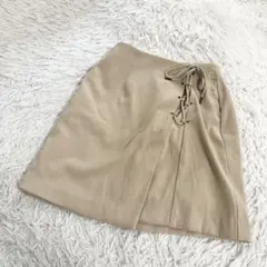 Heather 膝上丈　スカート　レースアップ　ベージュ　F