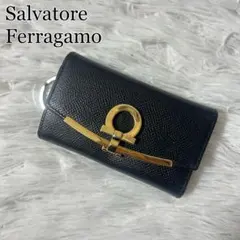 美品✨　Ferragamo フェラガモ 6連キーケース ガンチーニ ブラック