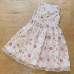 新品　トッカバンビーニ　ワンピース　ドレス　花柄　ピンク系　130-140