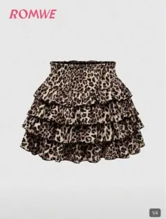 ROMWEヒョウ柄フリルミニスカート