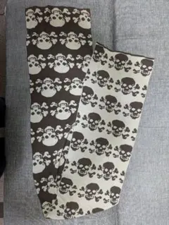 最終値下価格　スカルデザイン ストール ブラウン アイボリー