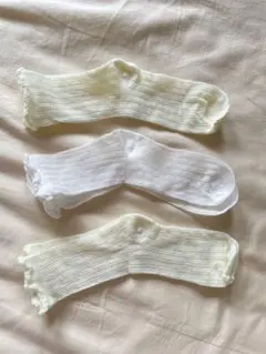 リブ編みフリルエッジソックス 3足セット