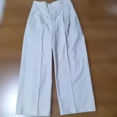 GU リネンブレンドタックワイドパンツ M