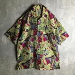 okinawa幸 レディース かりゆしウェア 紅型柄 クールビズ グリーン系 L 