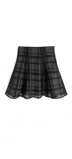GRL インパン裏地付きチェック柄フレアミニスカート tu1028 Sサイズ