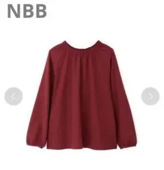 シャーリングブラウス　ボルドー　ナチュラルビューティーベーシック