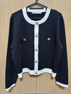 ZARA ボタン付きニットカーディガン　USA Lサイズ