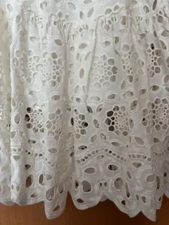 ZARA エンブロイダリー　カットワークレースロングスカート