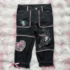 キッズ 長ズボン 120cm ブラック ピンク