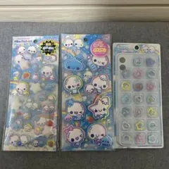 あわわちゃん　ピカプニシール　もっちりシール　おはじきシール　3点セット
