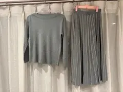 値下げ　ストロベリーフィールド　セットアップ 長袖 プリーツスカート　ニット