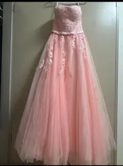 美品★ベビーピンク色のロングドレス★Mサイズ