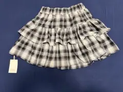 フリル付きチェック柄ミニスカート