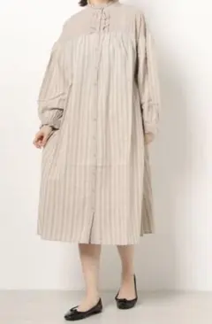 Samansa Mos2 バイカラーフリルワンピース