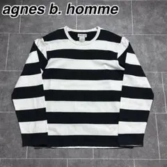 90s 00s アニエスベーオム 太ボーダー カットソー ロンT 白黒