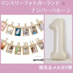 マンスリー　バルーン　ガーランド　フレーム　誕生日　バースデー　１歳　数字　飾り