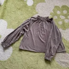 Samansa Mos2 ブラウン フリル付きシャツ F