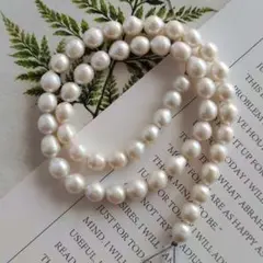 P563-16天然淡水パールビーズ ホワイトグレー系 約6〜8mm ハンドメイド