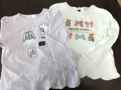メゾピアノ　長袖カットソー 120cm 薄紫色と白色