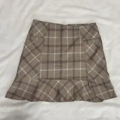 GRL チェック柄スカート グレンチェックフリルヘムスカート Sサイズ