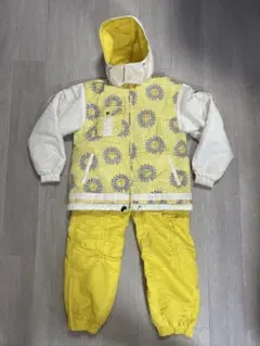 お値引き！子ども用スキーウェア 花柄 イエロー