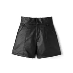 GRL グレイル ハイウエストレザーショートパンツ レザー 革 黒 ブラック L