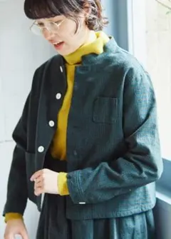 bulle de savon　ギンガムチェック　グリーン　ジャケット