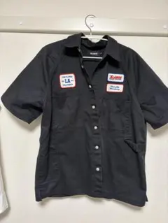 XLARGE 半袖ワークシャツ ブラック Sサイズのサムネイル