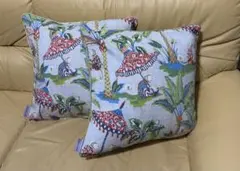 【Japan Made】トワルドジュイ柄クッション（ペア）と小物入れ
